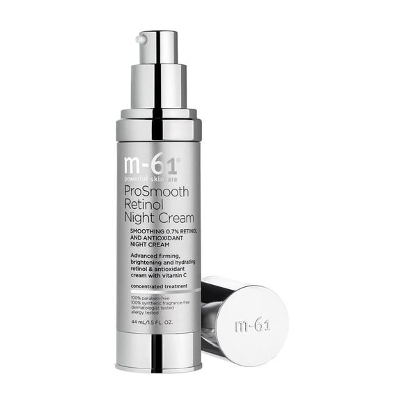 m-61 ProSmooth Retinol Night Cream - Crema de noche avanzada reafirmante, iluminadora e hidratante con 0,7% de retinol y antioxidante con vitamina C