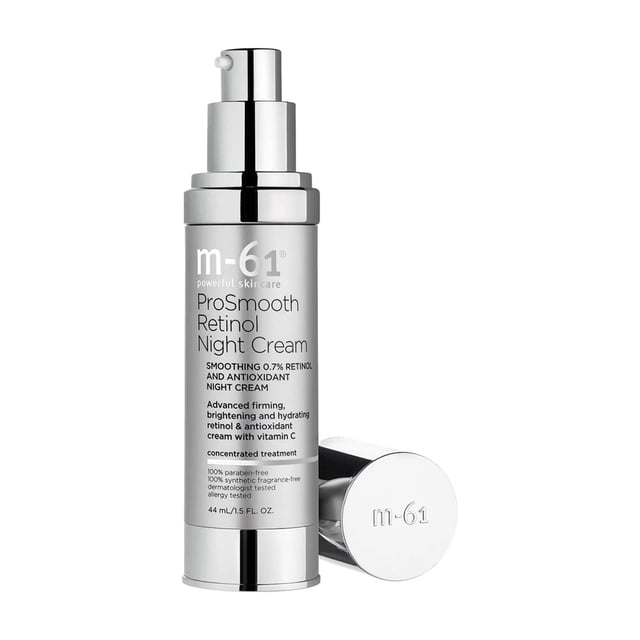 m-61 ProSmooth Retinol Night Cream - Crema de noche avanzada reafirmante, iluminadora e hidratante con 0,7% de retinol y antioxidante con vitamina C