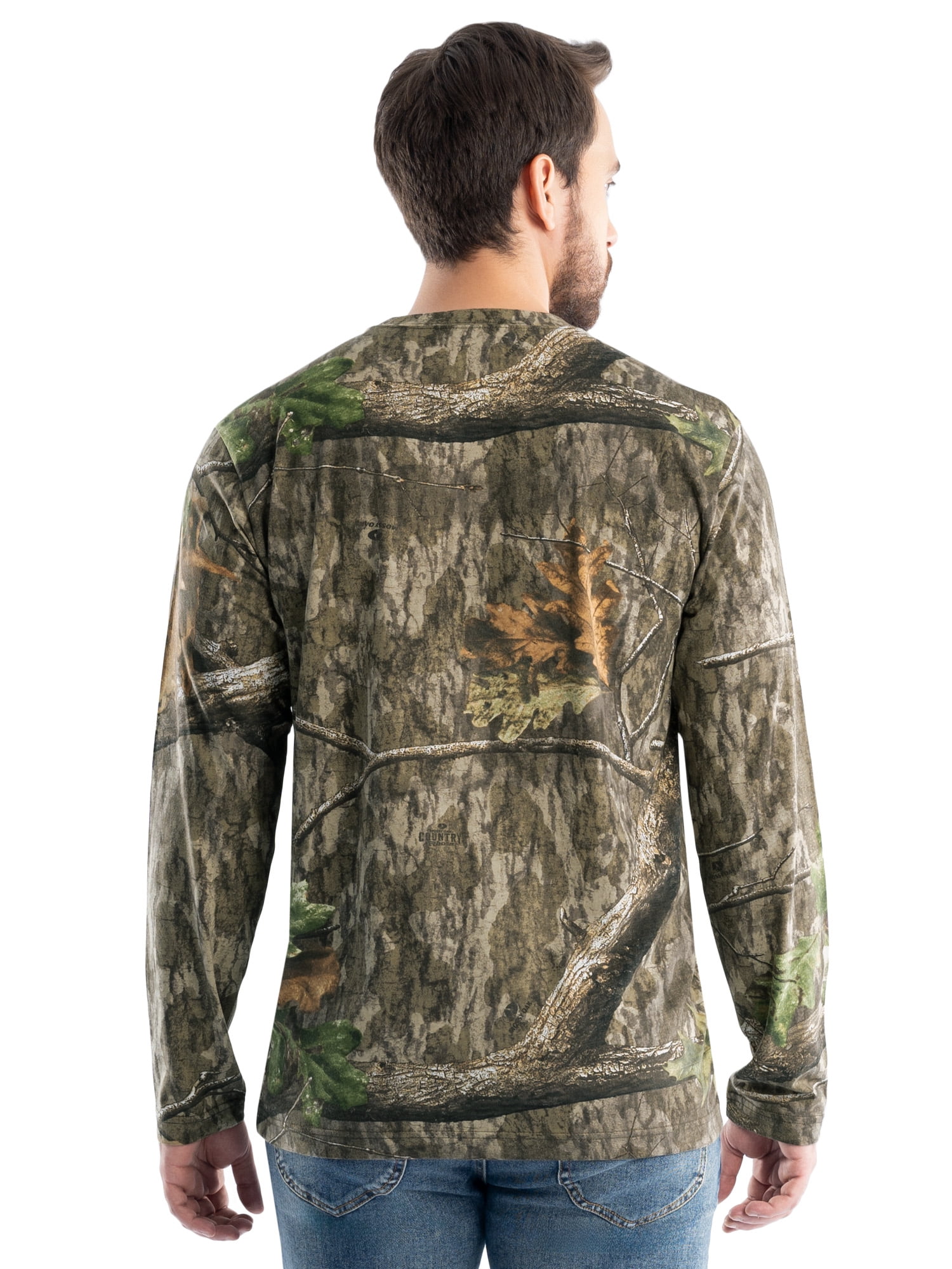 Mossy Oak Men's Long Sleeve Scent Control Hunting Camouflage T-Shirt, Mossy Oak Country Roots, M
