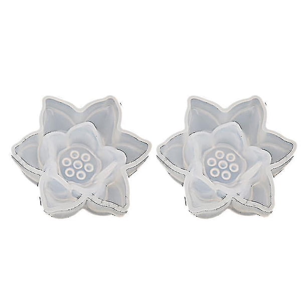 2pcs DIY Resin Molds Silicone Candles Holders Silicone Molds for Resin, Lotus Flower Molds for DIY Crafts