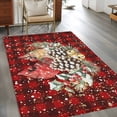 thumbnail image 3 of Christmas Area Rug 3x5 Washable Rug Non Slip Cardinal Pine Cone Branches Red Black Plaid Large Area Rug Indoor Floor Carpet for Entryway Bedroom Kitchen Living Room Home Office Dining Room Nursery, 3 of 8