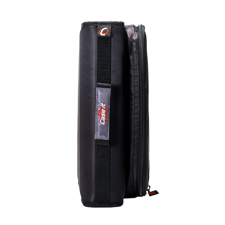 Case-it 1.5-inch 3-Ring Zipper Binder with Removable Laptop Sleeve, Black, LT-207-BK