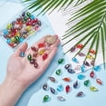 thumbnail image 3 of 80 Pcs Faceted Teardrop Glass Charms 20mm Plated Clear Pendant for DIY Earrings Necklace Making Colorful DIY, 3 of 9