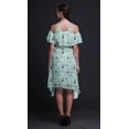 thumbnail image 3 of Bimba Tunique à Épaules Dénudées Imprimée Oiseau Vert pour Femmes Robe de Soirée Col Rond - Très Grand, 3 of 6