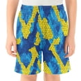 thumbnail image 2 of BZSMCE Adjustable Drawstring Casual Shorts With Blue Yellow Python Pattern Pattern, 2 of 9