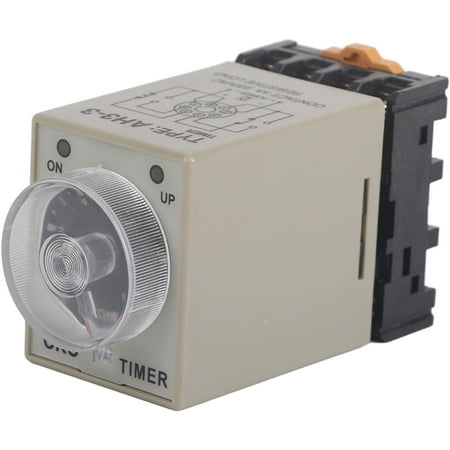 ABPETE Timer Relay, Delay ON Time Relay, AH3-3 AC 110V 0-10 Seconds Knob Control Timer Relay Delay ON Time Relay with Base AC 110V