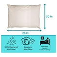 thumbnail image 4 of 2 Pack MediCheck White Vinyl Covered Bed Pillows - Wipeable Easy Clean - Soft Low Profile Non-Fluffy Support - Not an Encasement or Zippered Protector - 20 in x 26 in - Standard, 4 of 8