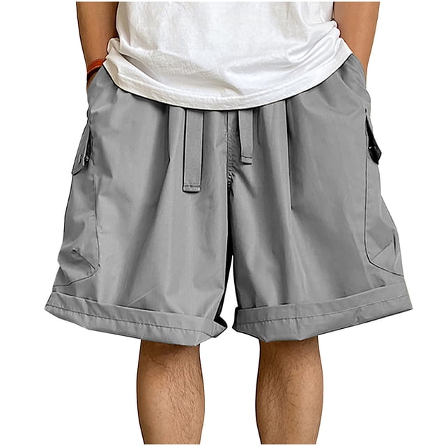 CHGBMOK Mens Shorts Shorts Drawstring Casual Pants Cropped Shorts Sizes S-3XL