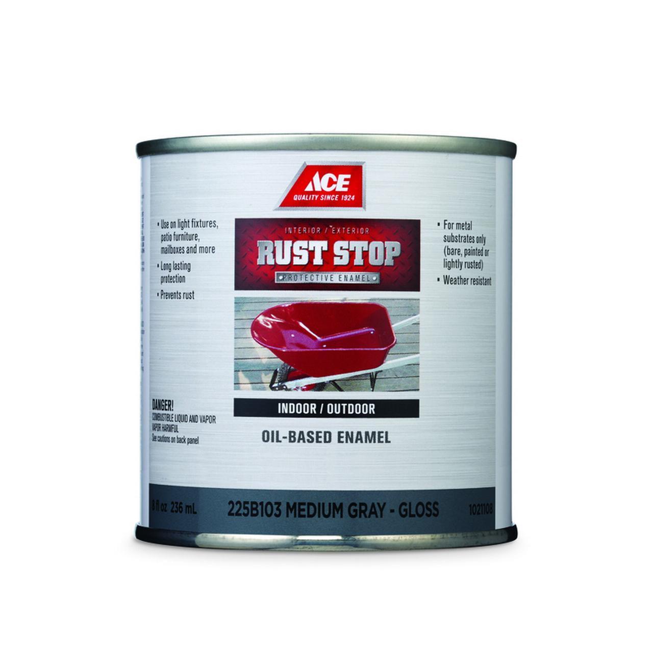 Ace Rust Stop Indoor/Outdoor Gloss Medium Gray OilBased Enamel Paint 1