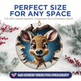 thumbnail image 3 of Cute Reindeer with Christmas Ornament - 3D Breakout Reindeer - 2.8" Round - Premium Glossy Ceramic with UV Printed Design - Gold String Included - Perfect Holiday D?cor - BMCO0050, 3 of 7