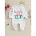 thumbnail image 2 of CIYCuIT 3M 6M 12M 18M Infant Baby Boys Girls Christmas Footless Jumpsuit Long Sleeve Letter Print Rompers Newborn Casual Daily Playsuit, 2 of 8