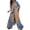 Khaki, variant on Women V-neck Patchwork Printed Top And Pants Suit Contrasting Color Commuting Set Wide-leg Trousers And Extra-length Top Loose Fit Outfit for Various Occasions