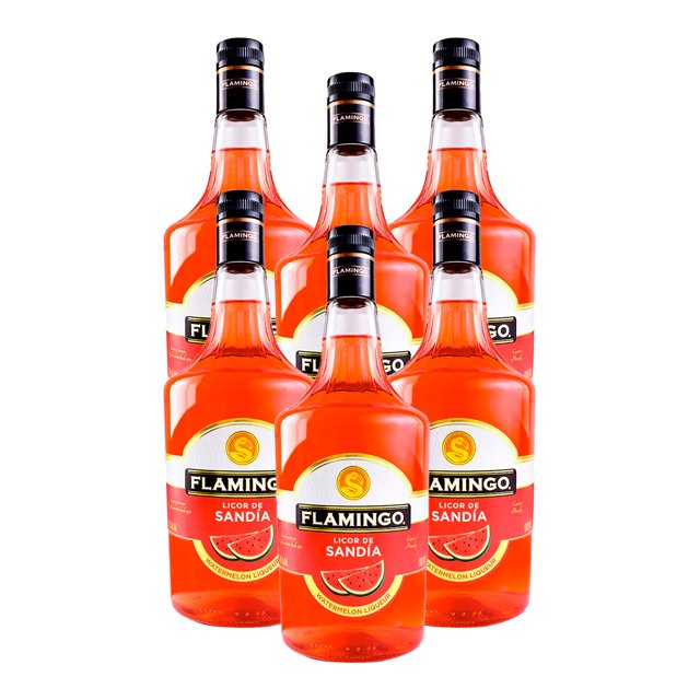 PACK DE 6 LICOR FLAMINGO SANDIA 1LT