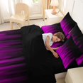 thumbnail image 5 of jejeloiu Modern Geometric Aesthetic 7 Pieces Bedding Comforter Set,Purple Black Pixel Lines Art Full Bedding Set For Girls,Reversible, 5 of 7
