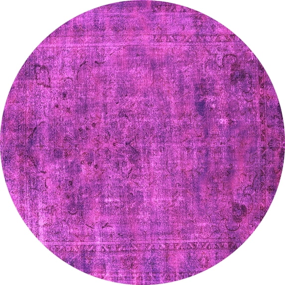 Ahgly Company Indoor Round Oriental Pink Industrial Area Rugs, 4' Round