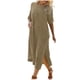 thumbnail image 1 of Vestidos Para Mujer Maxi Vestido de Moda Color Sólido Cuello Redondo Manga Media Vestido de Lino de Algodón Odeerbi  ODB155971, 1 of 8