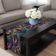 thumbnail image 4 of Yellow Purple Green Table Runner 60 Inches Long, Modern Abstract Art Geometric Kitchen Coffee Dining Table Decoration for Home Party Birthday Wedding Home Decor 13x60 Inches, 4 of 8