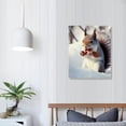 thumbnail image 3 of Nawypu  - Canvas Wall Art - Squirrel Eating Nuts in The Snow - Gallery Wrap Modern Home Art | Ready to Hang, 3 of 4