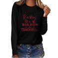 thumbnail image 1 of ICHUANYI Clearance Women's Printed Casual Loose Round Neck Long Sleeve T-shirt Tunic Tops Blouse ICHUANYI "ICHUANYI", 1 of 8