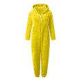 thumbnail image 4 of Moxiu Womens Plush Hooded Jumpsuit Sherpa Fuzzy Pajamas Long Sleeve Cute Cat One Piece  one-piece  Winter Warm Rompers Sleepwear 2023, 4 of 6