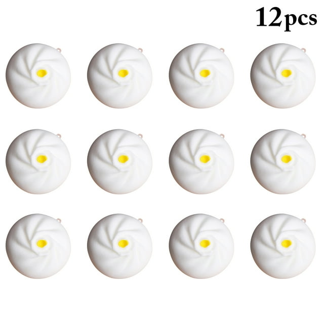 12PCS Artificial Food Lifelike Steamed Bun Squishy Toy Food Prop Stress Reliever