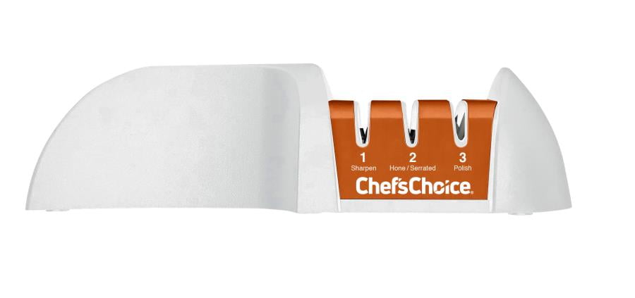 Chef'sChoice 3-Stage Manual Knife Sharpener, White/Orange, D4360