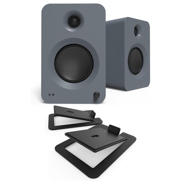 Par de altavoces de estantería Kanto REN con Bluetooth, color gris