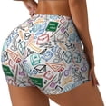thumbnail image 2 of Wukai Back To School Print Pack Biker Shorts for Women Yoga Workout Gym Running Scrunch Active Shorts-Medium, 2 of 8