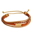 thumbnail image 1 of Pulseras Trenzadas Jinwen Brazalete de Cera Cuero PU Tejido Bohemio Mujer, 1 of 8