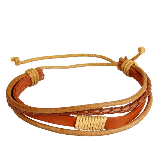 Pulseras Trenzadas Jinwen Brazalete de Cera Cuero PU Tejido Bohemio Mujer