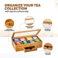 thumbnail image 3 of Organizador de bolsitas de té Bambüsi, caja de té de bambú con cajón, 3 of 9