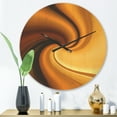 thumbnail image 2 of Designart 'Brown and Gold Waves Curved Texture ' Modern Wood Wall Clock, 2 of 5