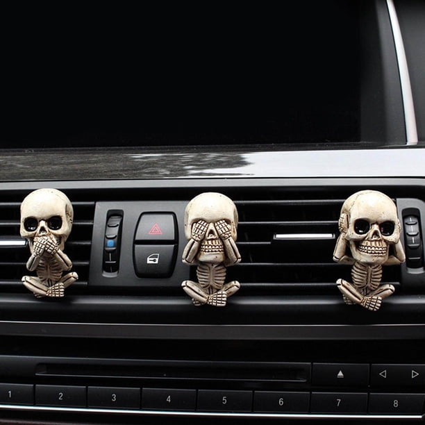 Car Air Vent Mount Resin Decor Skull Skull Statue Ornaments