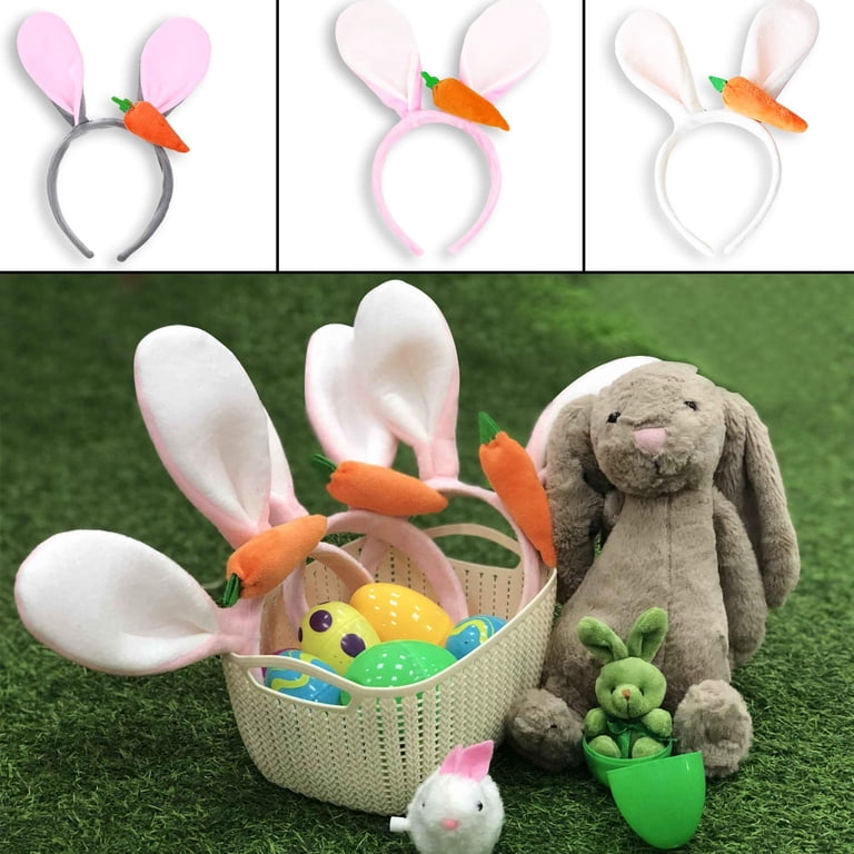 LED Bunny Ear Headband, Plush Light Up Rabbit Ears Headband  display picture 1