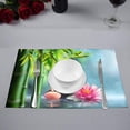 thumbnail image 2 of MKHERT Spa Natural Theme with Bamboo Massage Stones and Waterlily Placemats Table Mats for Dining Room Kitchen Table Decoration 12x18 inch,Set of 6, 2 of 4
