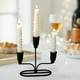 thumbnail image 4 of Candelabros de hierro para mesa de comedor | Candelabros decorativos con detalles de cristal | Centro de mesa para sala de estar | Juego de 1 portavelas de metal para un ambiente romántico, 4 of 6