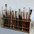 thumbnail image 4 of Wooden Brush Holder Porous 67 Brushes Desk Pen Storage Bracket Detachable Wall Rack, 4 of 6