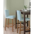 thumbnail image 2 of Aqua Striped Bar Stool Covers Set of 2, Modern Farmhouse Blue White Stripes Stretch Washable Bar Chair Covers with Backs, Removable Pub Counter Height Chair Cover for Kitchen Dining Room Cafe, 2 of 7