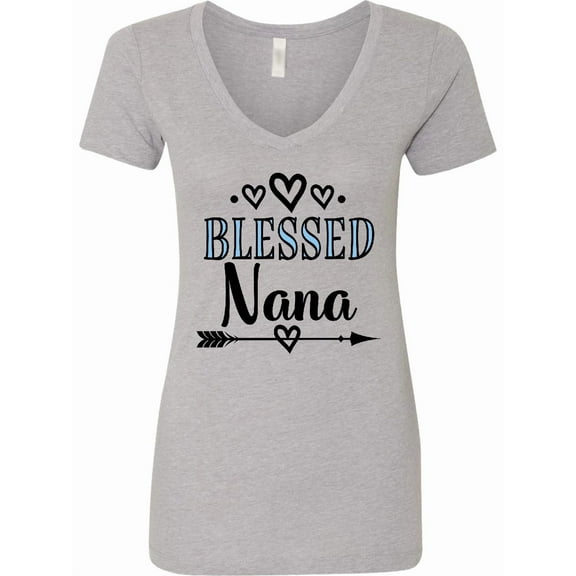 Inktastic Blessed Nana Grandma Women's V-Neck T-Shirt