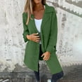 thumbnail image 2 of Ediodpoh 2025 Autumn Winter Women's Solid Color Cardigan with Lapel and Pocket Mid Length Coat Cardigan Sweaters for Women Green XL, 2 of 8