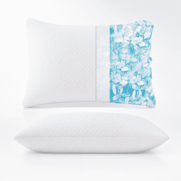 Kayerdos Bed Pillows 2 Pack Queen Size, Adjustable Shredded Memory Foam Pillows with Washable Covers, Breathable Support for Side Back and Stomach Sleepers, 28 x 18 in