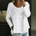 thumbnail image 2 of WZXFASHION T-shirt à Manches Longues Uni pour Femmes, Coupe Ample, Grande Taille, T-shirt à Manches Longues jusqu'à 50 % de Rabais T-shirt à Manches Longues pour Femmes, 2 of 5