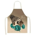thumbnail image 1 of Awdenio DOG PUG Printed Cotton Linen Sleeveless Apron Kitchen, 1 of 1