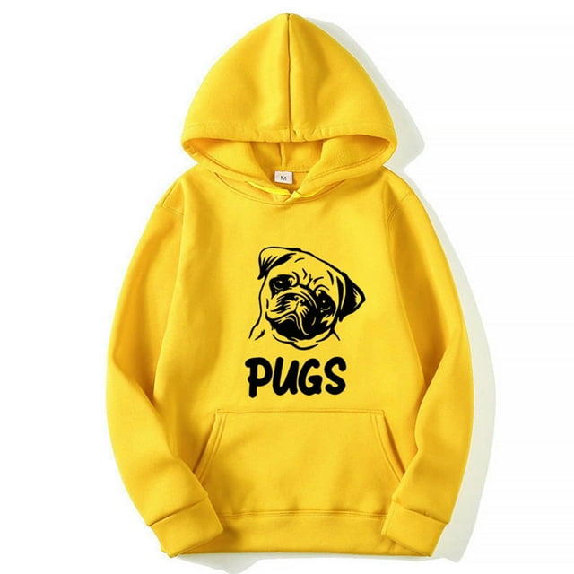 Chandail Imprimé Hip hop pug pour Hommes et Femmes (Jaune, TG)