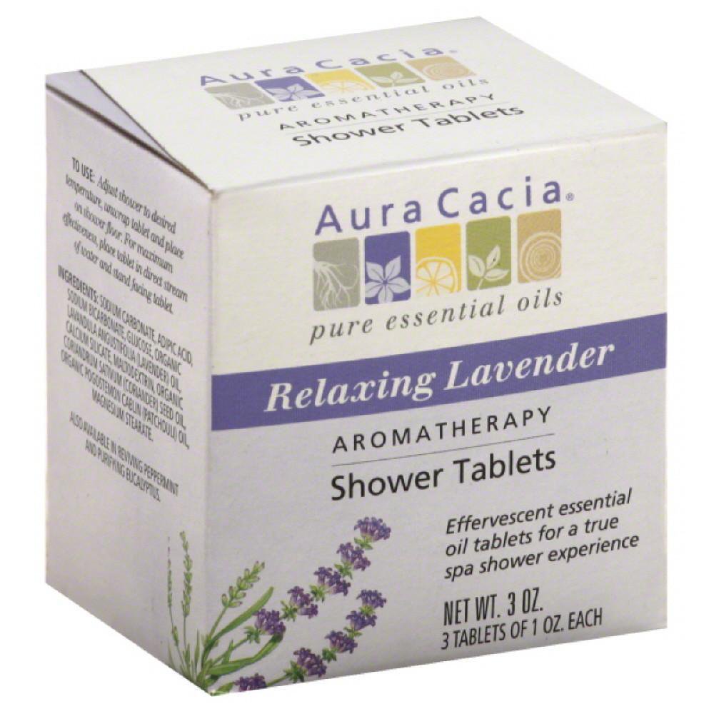 Aura Cacia Relaxing Lavender Aromatherapy Shower Tablets, 3 Oz (Pack of