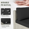thumbnail image 5 of Amopatio 5 Pieces Patio Conversation Set, Outdoor Sectional PE Rattan Wicker Furniture Seat,BLACK, 5 of 7
