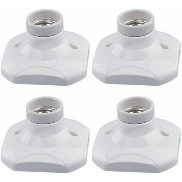 E27 LED bulb socket, E27 wall socket, white E27 ring socket