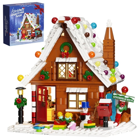 Christmas Gingerbread House Building Block Set Creative Home Decor Christmas Snowman Tree Set Great Holiday Idea Gift for Friends Kids