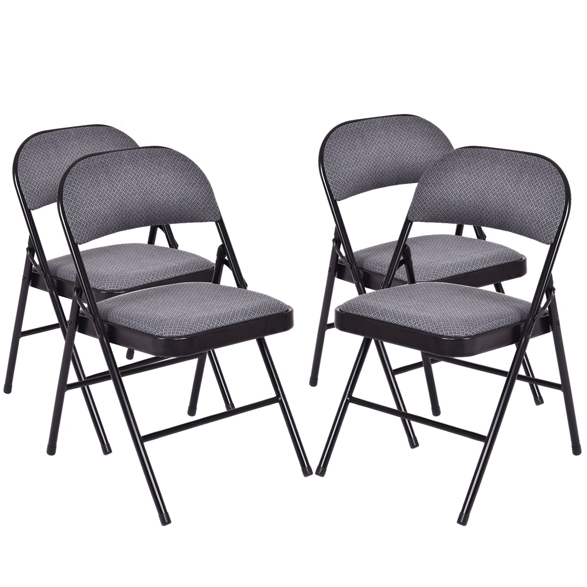 Topbuy Fabric Padded Folding Chair Portable Pack of 4 - Walmart.com