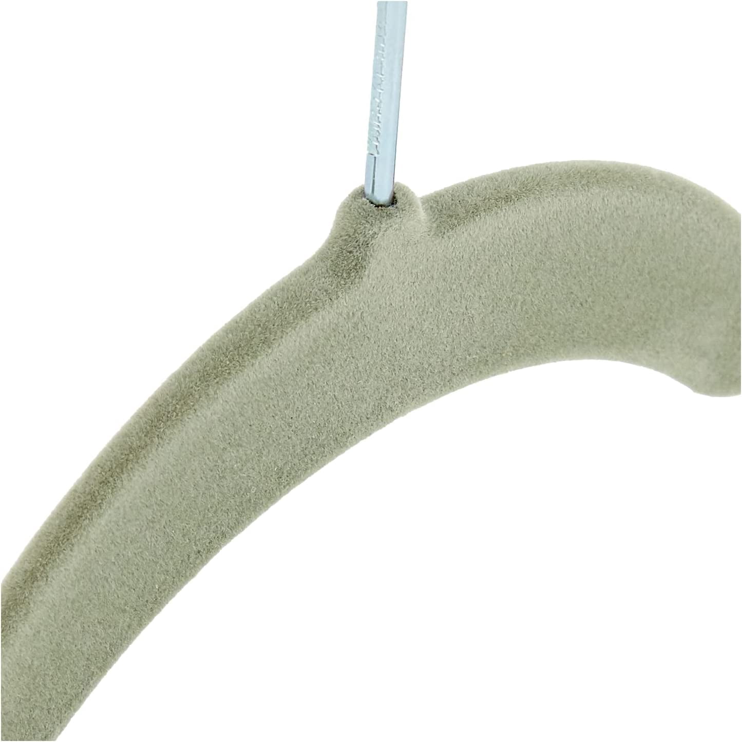 Space Saving Slim Velvet Non-Slip Clothes Hangers, Sturdy, Gray/Silver, 100-Pack
